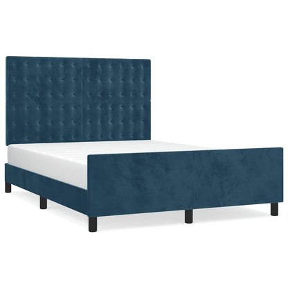 Giroletto senza Materasso Blu Scuro 140x190 cm in Velluto | homemem39