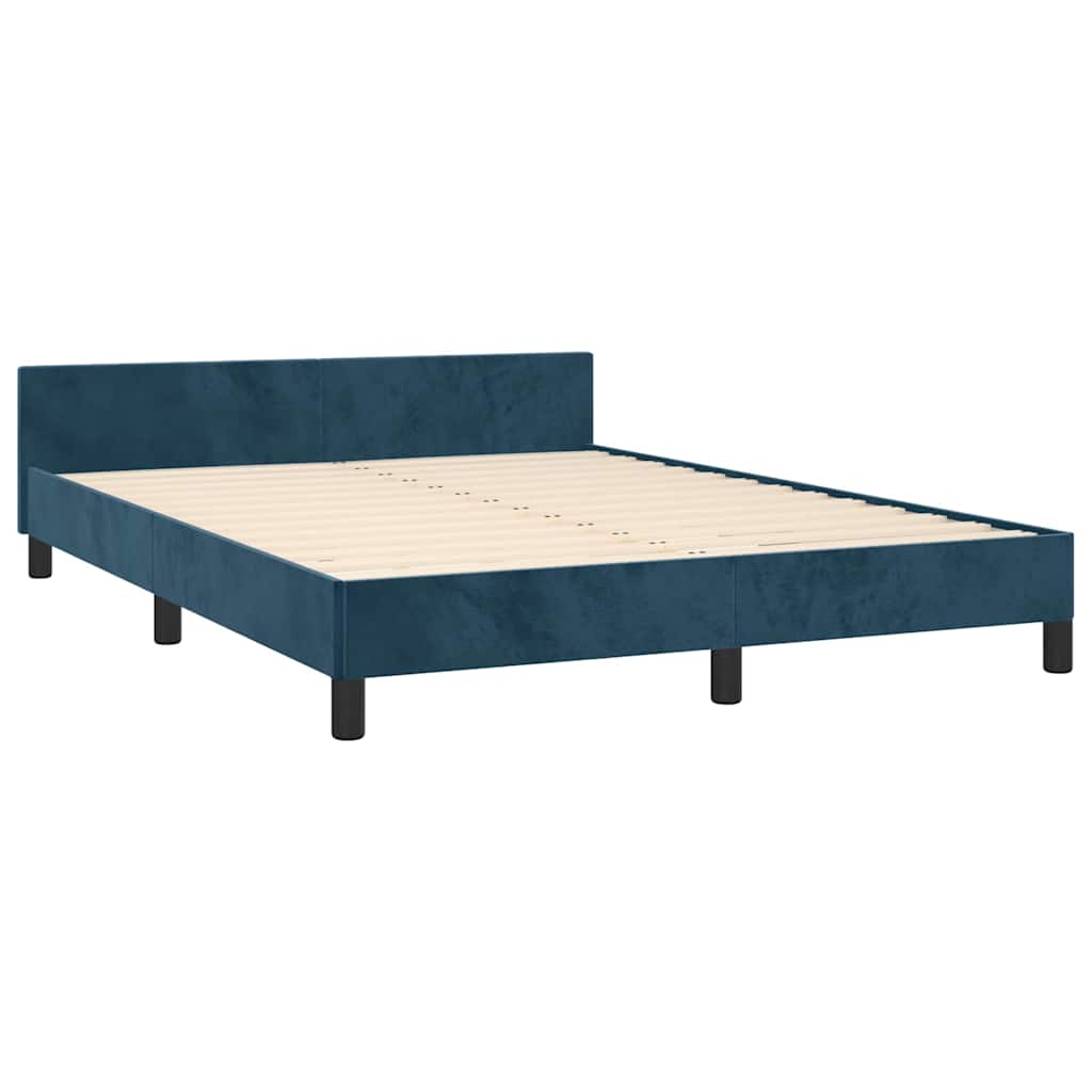 Giroletto senza Materasso Blu Scuro 140x190 cm in Velluto | homemem39