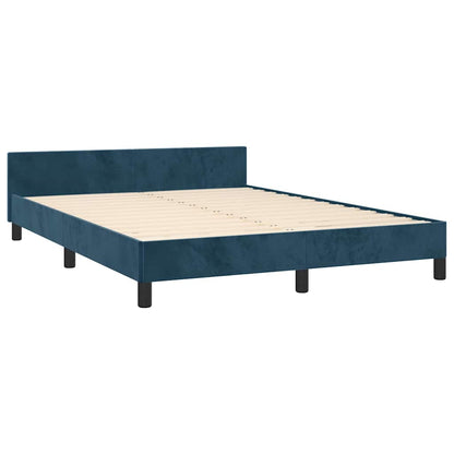 Giroletto senza Materasso Blu Scuro 140x190 cm in Velluto | homemem39