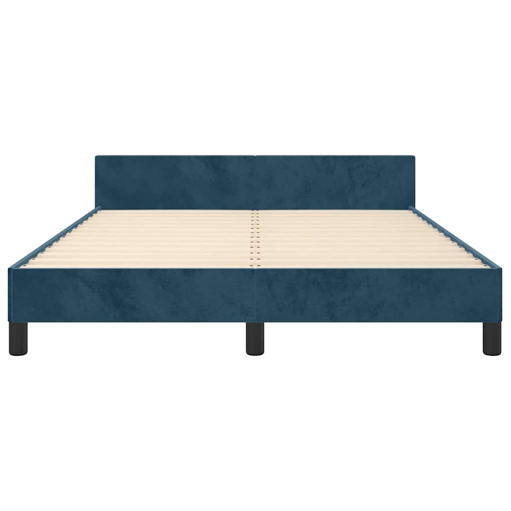 Giroletto senza Materasso Blu Scuro 140x190 cm in Velluto | homemem39
