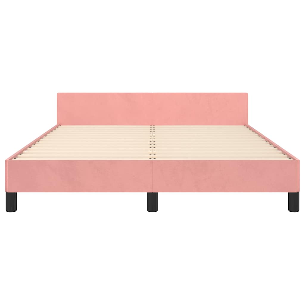 Giroletto con Testiera Rosa 140x190 cm in Velluto