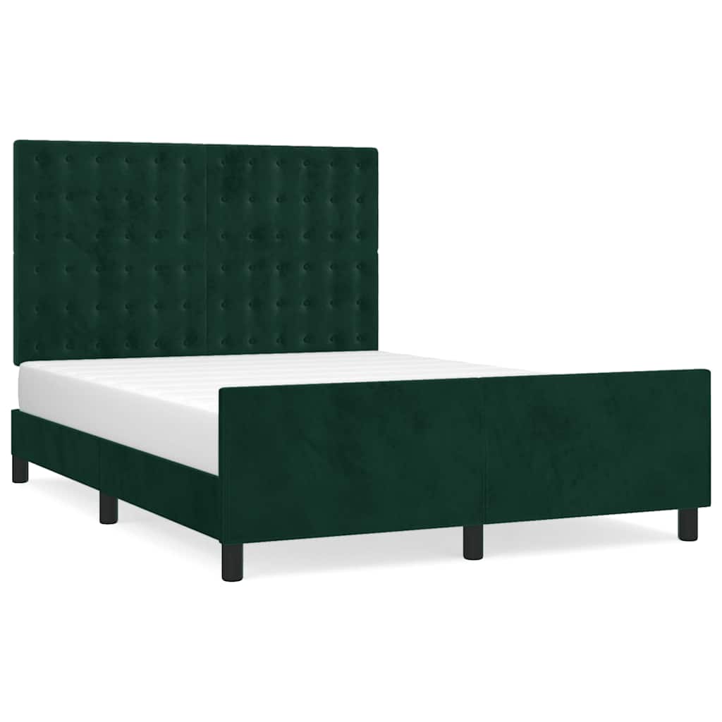 Giroletto senza Materasso Verde Scuro 140x200 cm in Velluto | homemem39