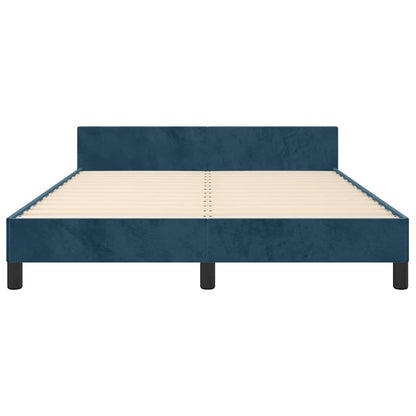 Giroletto senza Materasso Blu Scuro 140x200 cm Velluto