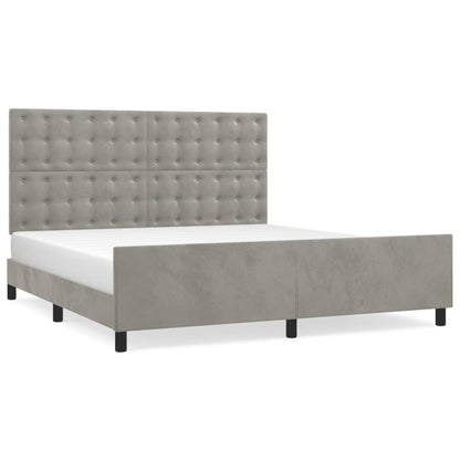 Giroletto senza Materasso Grigio Chiaro 160x200 cm Velluto | homemem39