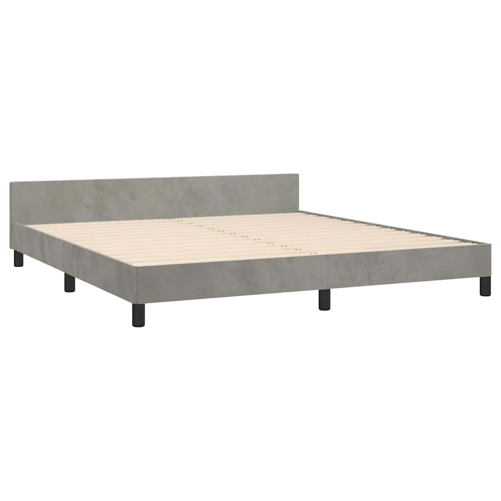Giroletto senza Materasso Grigio Chiaro 160x200 cm Velluto