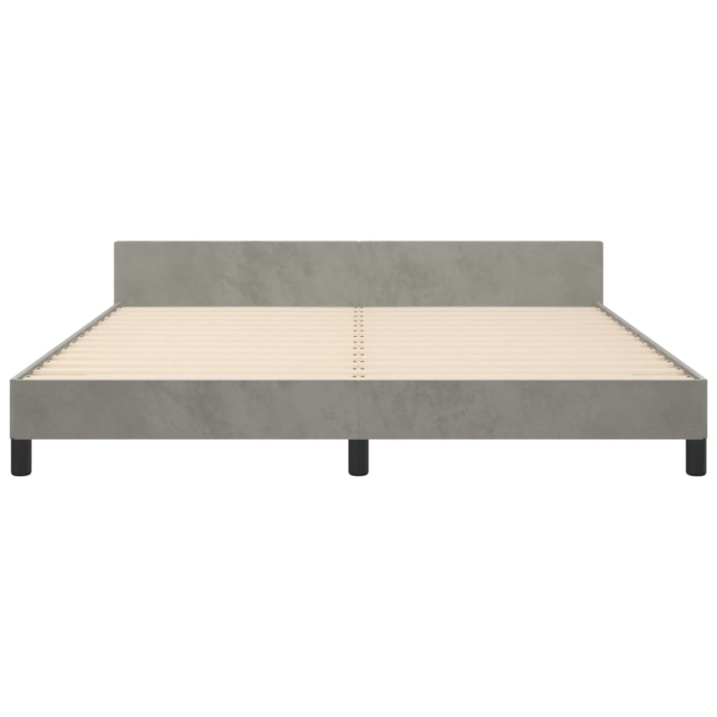 Giroletto senza Materasso Grigio Chiaro 160x200 cm Velluto | homemem39
