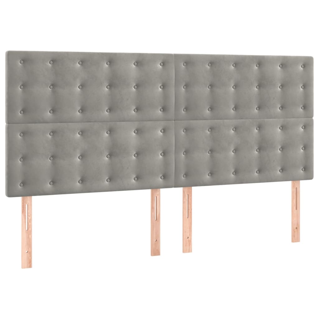 Giroletto senza Materasso Grigio Chiaro 160x200 cm Velluto | homemem39