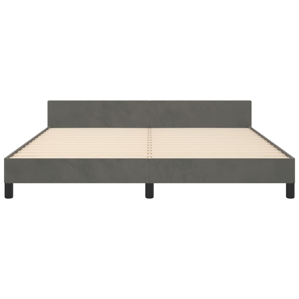 Giroletto senza Materasso Grigio Scuro 160x200 cm Velluto | homemem39