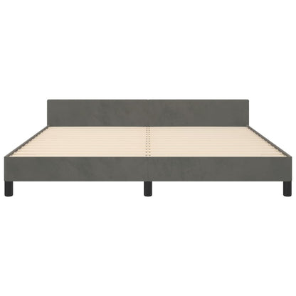 Giroletto senza Materasso Grigio Scuro 160x200 cm Velluto | homemem39