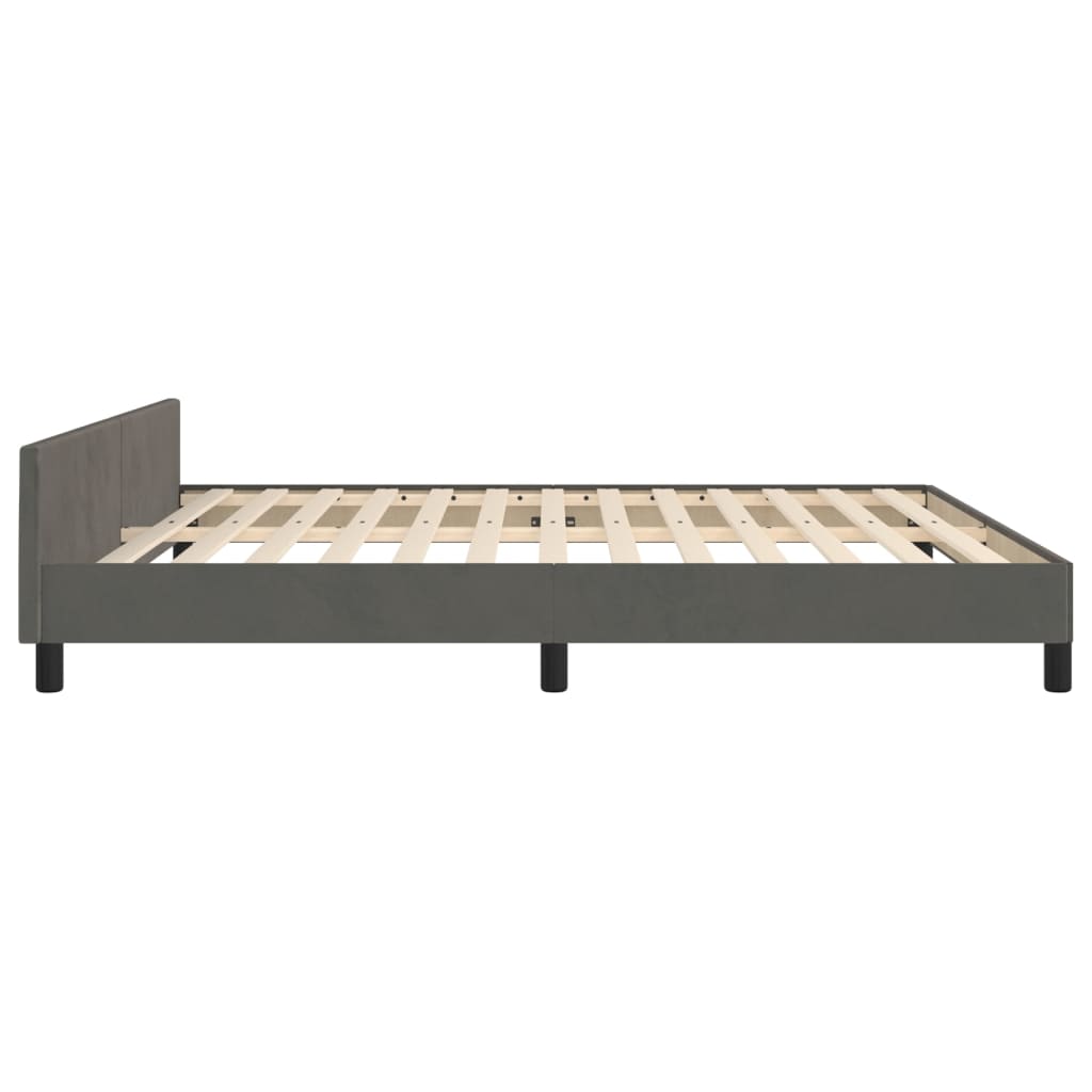 Giroletto senza Materasso Grigio Scuro 160x200 cm Velluto | homemem39