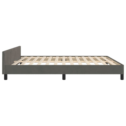 Giroletto senza Materasso Grigio Scuro 160x200 cm Velluto | homemem39
