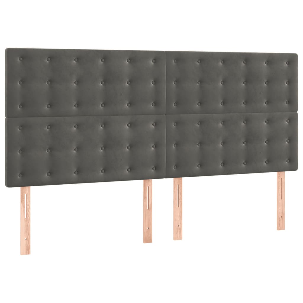Giroletto senza Materasso Grigio Scuro 160x200 cm Velluto | homemem39