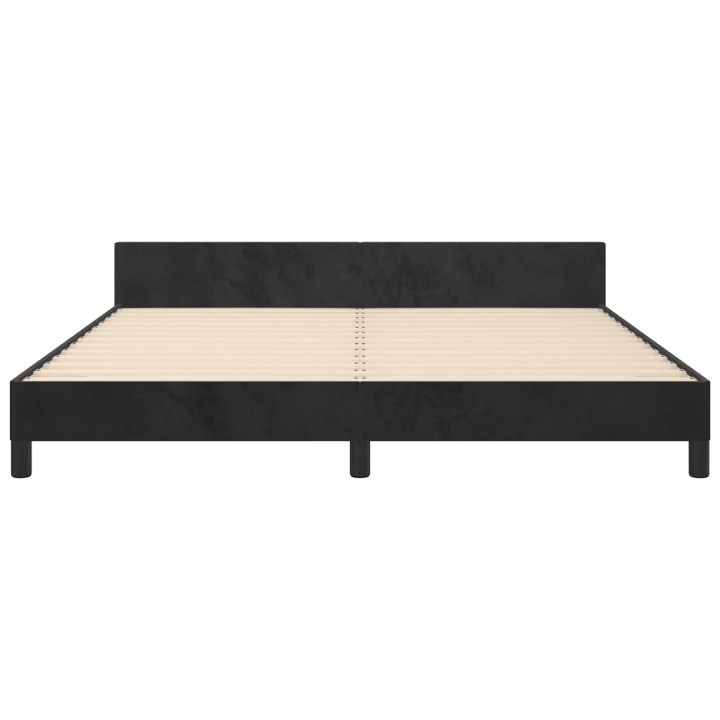Giroletto senza Materasso Nero 160x200 cm in Velluto | homemem39