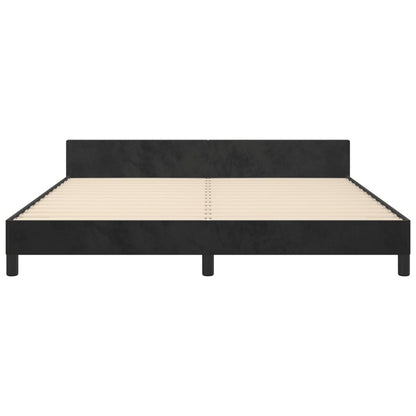 Giroletto senza Materasso Nero 160x200 cm in Velluto | homemem39
