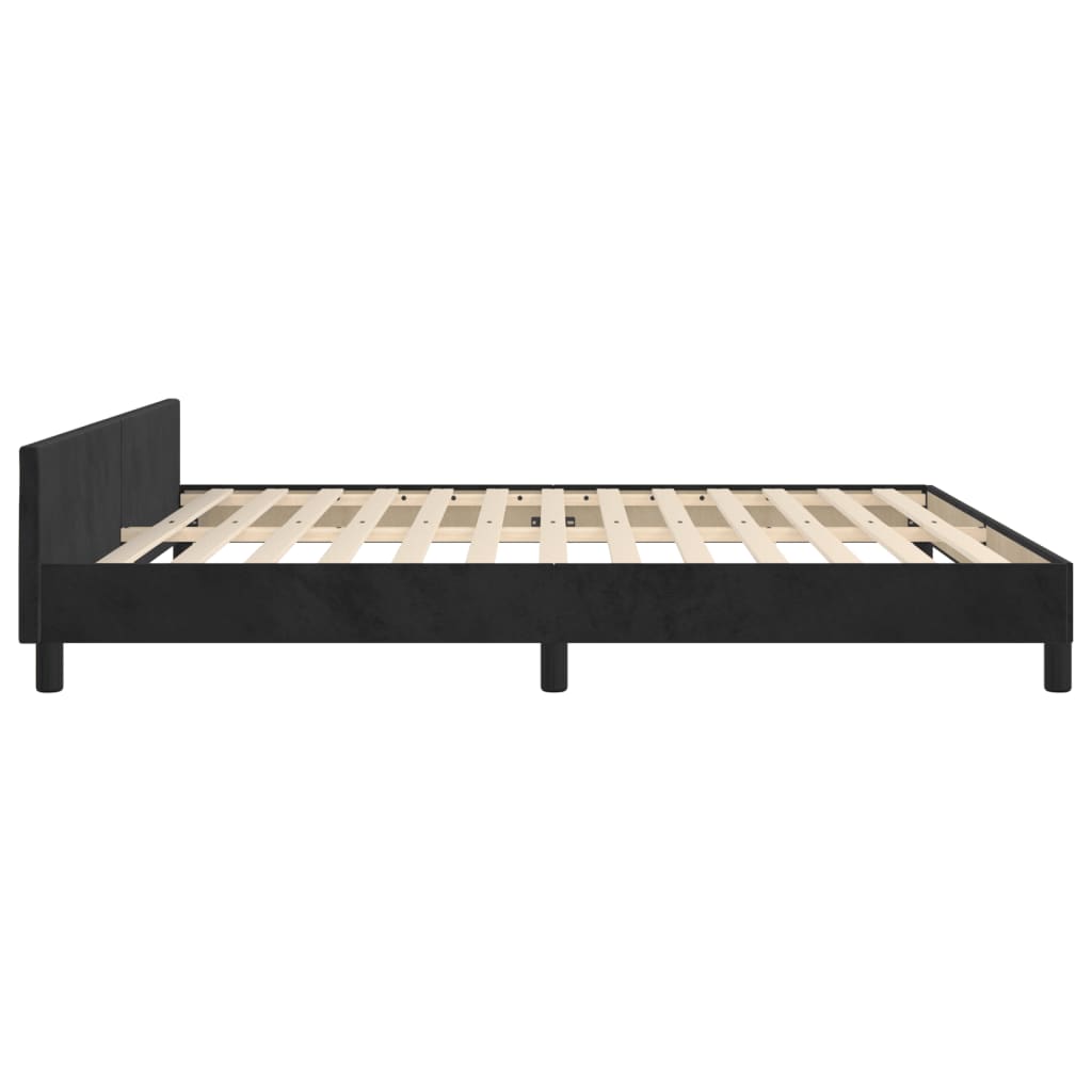 Giroletto senza Materasso Nero 160x200 cm in Velluto | homemem39