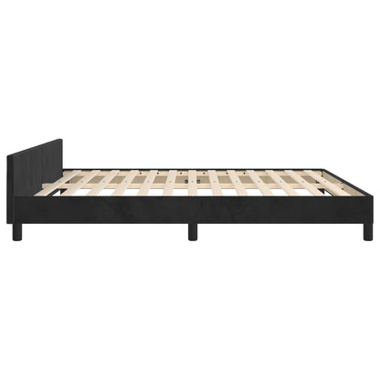 Giroletto senza Materasso Nero 160x200 cm in Velluto | homemem39