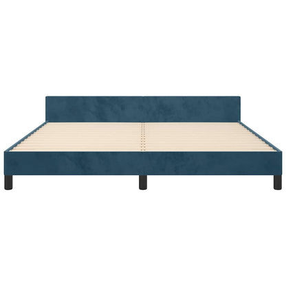 Giroletto senza Materasso Blu Scuro 160x200 cm in Velluto