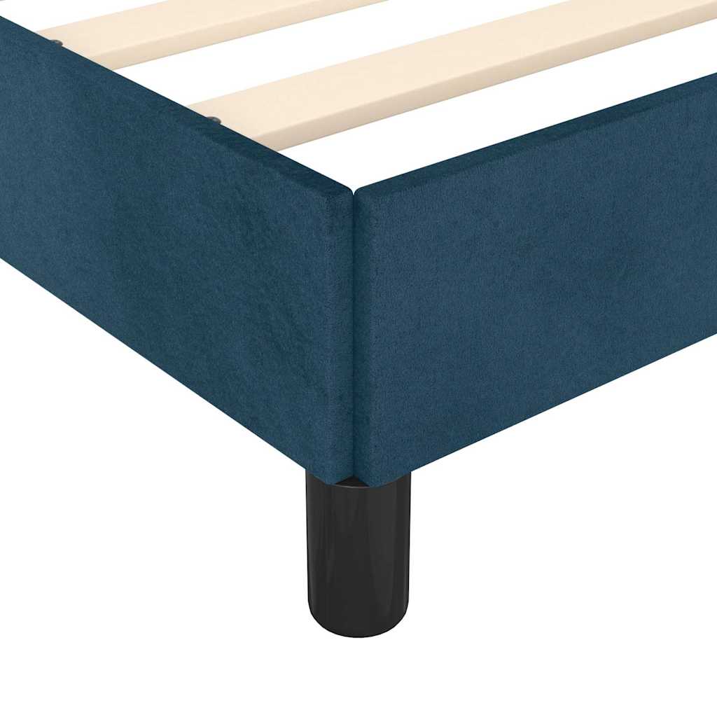 Giroletto senza Materasso Blu Scuro 160x200 cm in Velluto