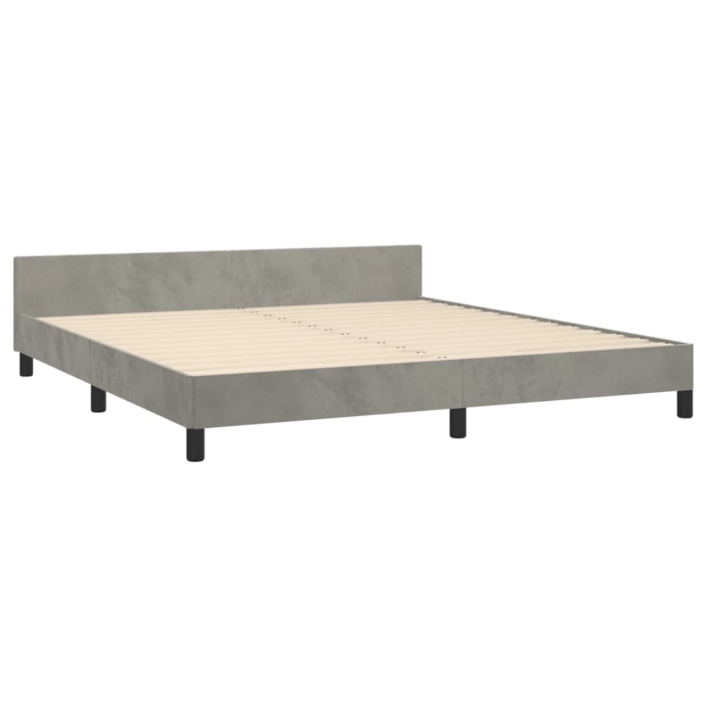 Giroletto con Testiera Grigio Chiaro 180x200 cm in Velluto | homemem39