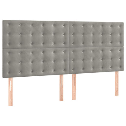 Giroletto con Testiera Grigio Chiaro 180x200 cm in Velluto | homemem39