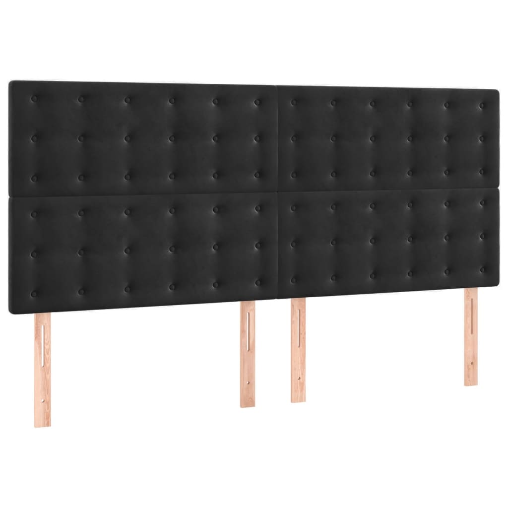 Bedframe with Black Headboard 180x200 cm in Velvet