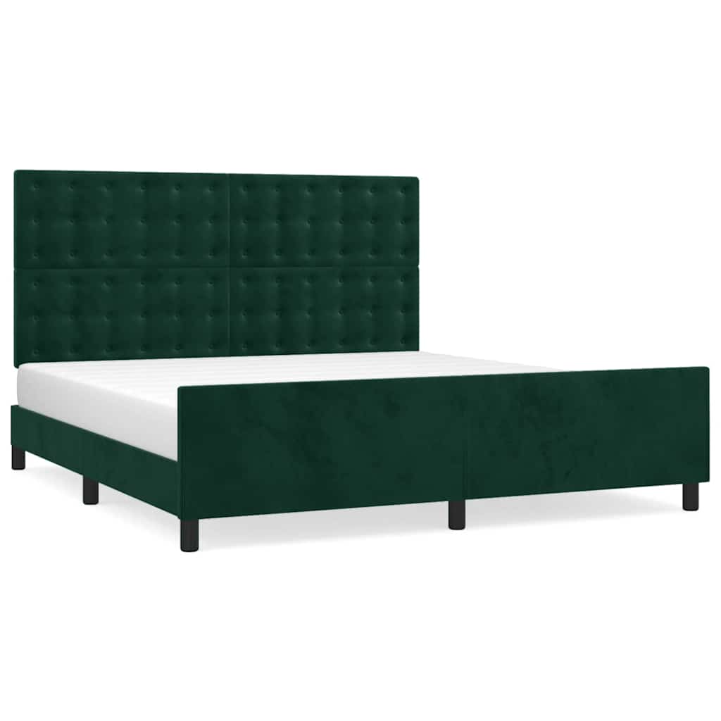 Giroletto con Testiera Verde Scuro 180x200 cm in Velluto | homemem39