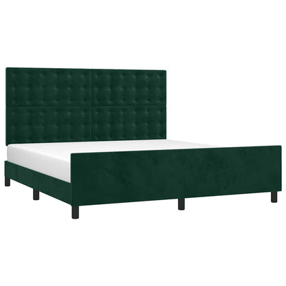 Giroletto con Testiera Verde Scuro 180x200 cm in Velluto | homemem39