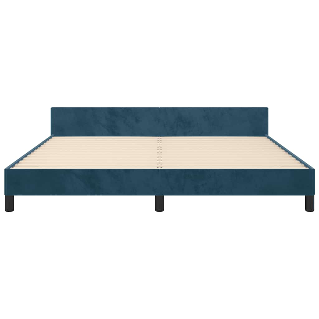Giroletto con Testiera Blu Scuro 180x200 cm in Velluto | homemem39