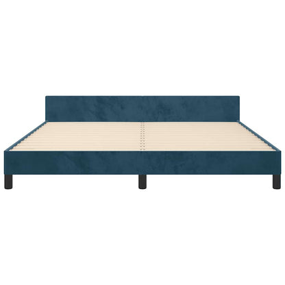 Giroletto con Testiera Blu Scuro 180x200 cm in Velluto | homemem39