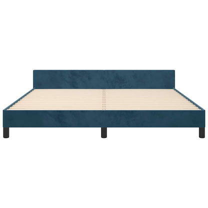 Giroletto con Testiera Blu Scuro 180x200 cm in Velluto