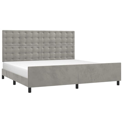 Giroletto senza Materasso Grigio Chiaro 200x200 cm Velluto