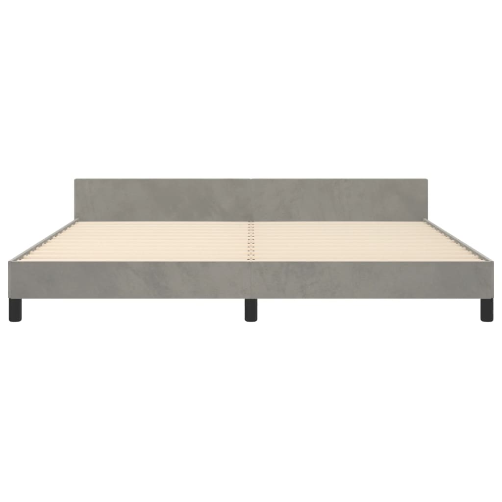 Giroletto senza Materasso Grigio Chiaro 200x200 cm Velluto | homemem39