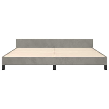 Giroletto senza Materasso Grigio Chiaro 200x200 cm Velluto