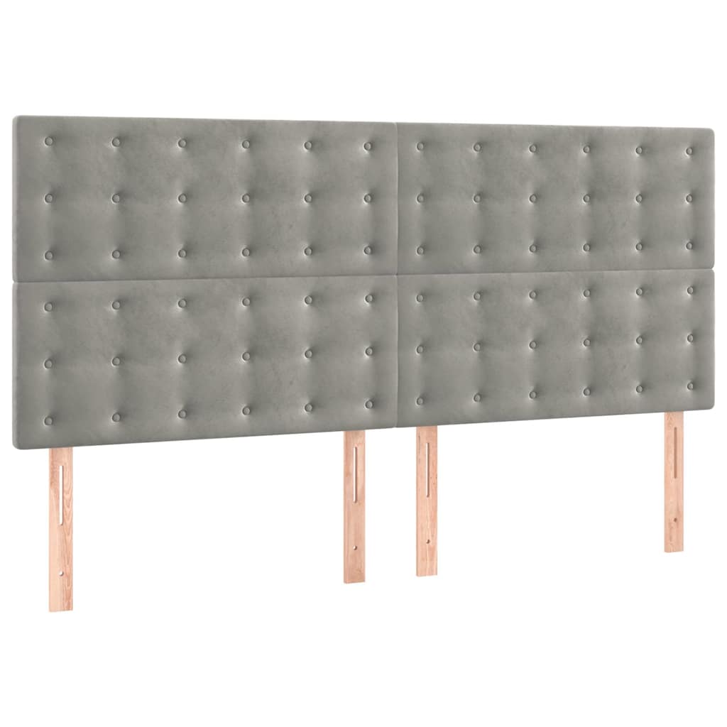 Giroletto senza Materasso Grigio Chiaro 200x200 cm Velluto