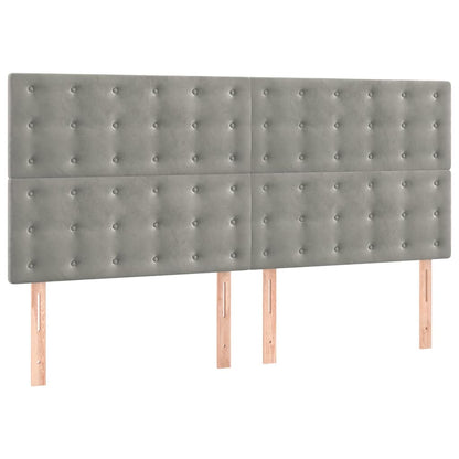 Giroletto senza Materasso Grigio Chiaro 200x200 cm Velluto
