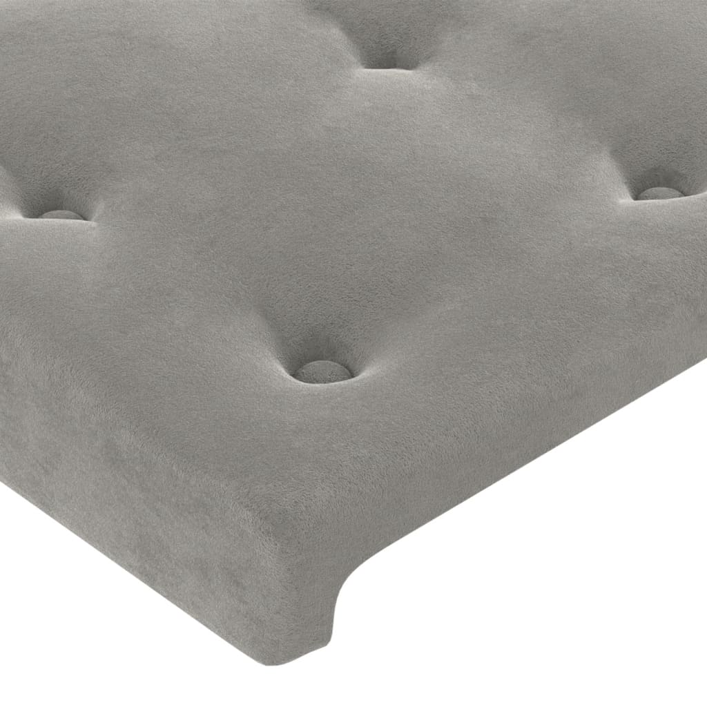 Giroletto senza Materasso Grigio Chiaro 200x200 cm Velluto | homemem39