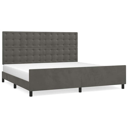 Giroletto senza Materasso Grigio Scuro 200x200 cm Velluto