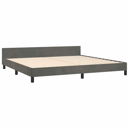 Giroletto senza Materasso Grigio Scuro 200x200 cm Velluto