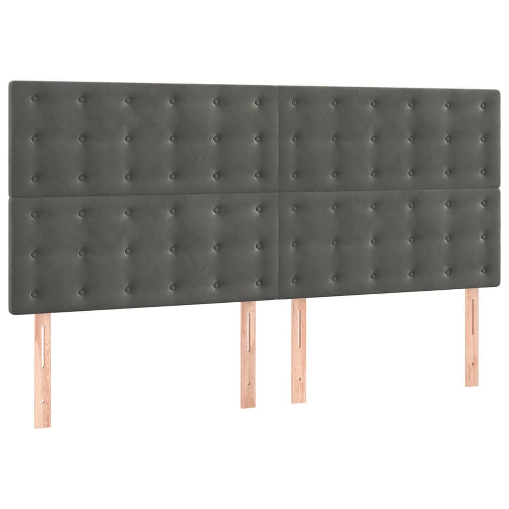 Giroletto senza Materasso Grigio Scuro 200x200 cm Velluto