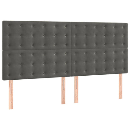 Giroletto senza Materasso Grigio Scuro 200x200 cm Velluto