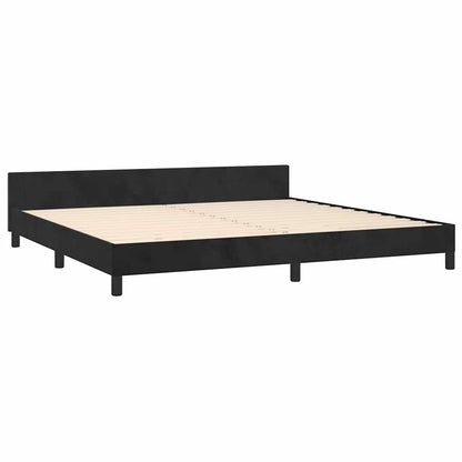 Giroletto senza Materasso Nero 200x200 cm in Velluto