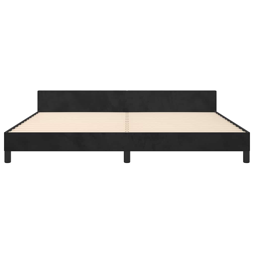 Giroletto senza Materasso Nero 200x200 cm in Velluto