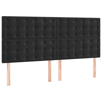 Giroletto senza Materasso Nero 200x200 cm in Velluto