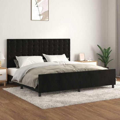 Giroletto senza Materasso Nero 200x200 cm in Velluto