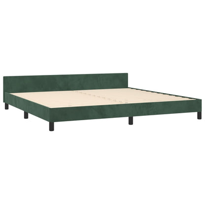 Giroletto senza Materasso Verde Scuro 200x200 cm in Velluto