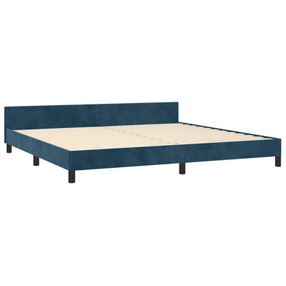 Giroletto senza Materasso Blu Scuro 200x200 cm in Velluto | homemem39