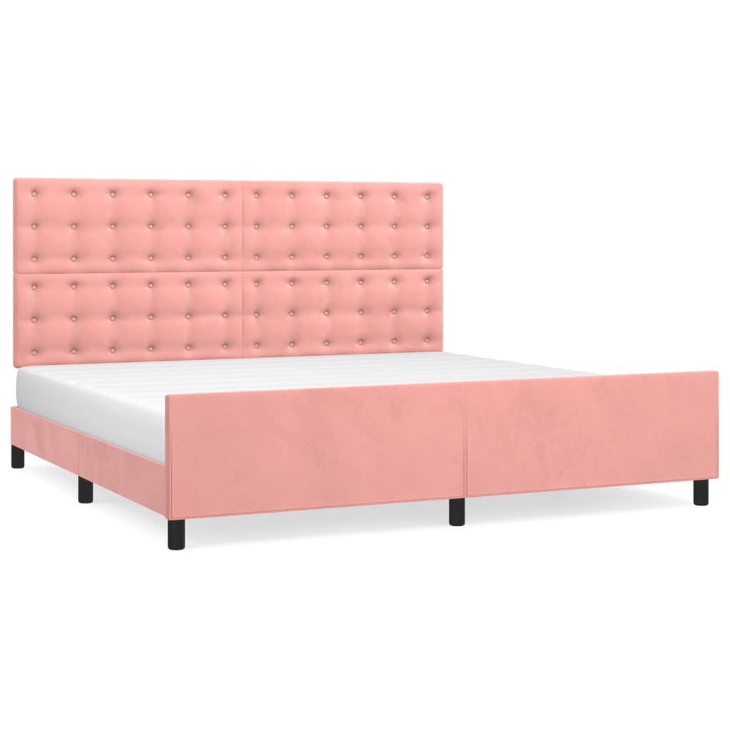 Giroletto con Testiera Rosa 200x200 cm in Velluto | homemem39