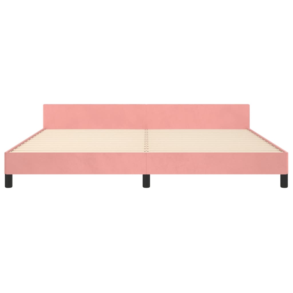 Giroletto con Testiera Rosa 200x200 cm in Velluto | homemem39