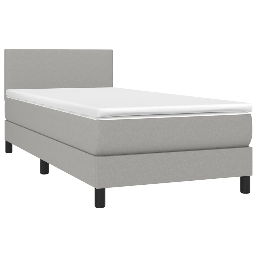 Giroletto a Molle con Materasso Grigio Chiaro 80x200 cm Tessuto | homemem39