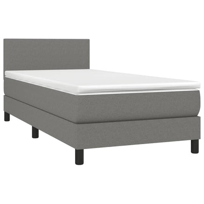 Giroletto a Molle con Materasso Grigio Scuro 80x200 cm Tessuto | homemem39